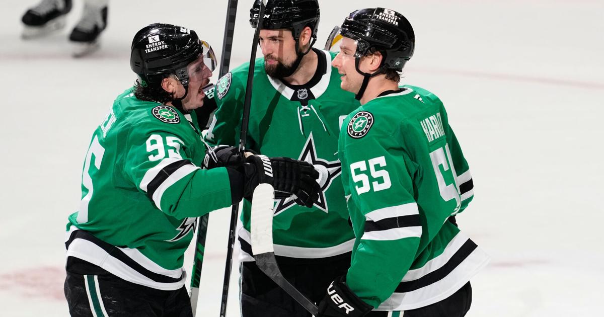 Robertson gets 200th goal, Benn scores 2 and Stars top Blues 5-4 for 6th straight win | Region