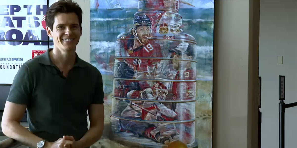 West Palm Beach artist's Florida Panthers Stanley Cup painting selected for Amerant Bank Arena display