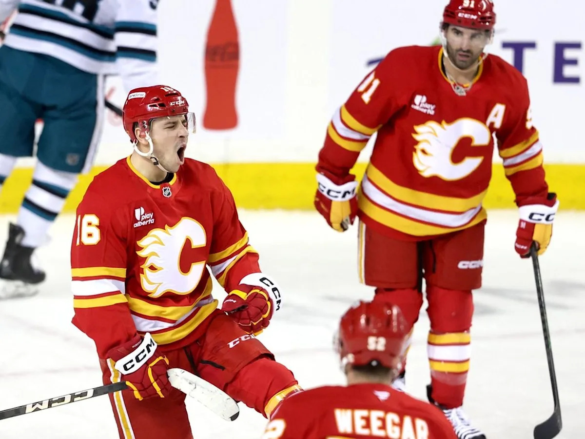 Three takeaways as Morgan Frost shines for Flames in win over Sharks