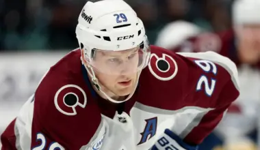 Is Nathan McKinnon playing tonight for Avalanche vs Mammoth after 2026 Winter Olympics with Canada?