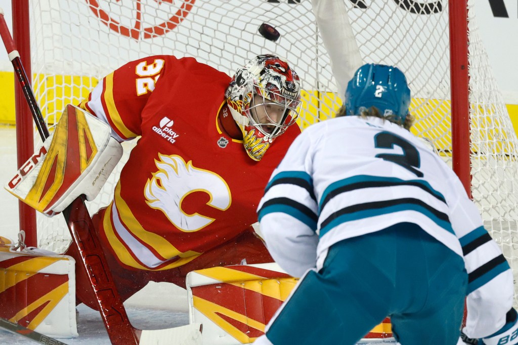 San Jose Sharks lose to Calgary Flames as Joel Farabee scores late shortie