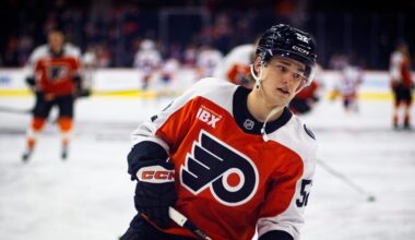 Denver Barkey relishes having Oliver Bonk, Hunter McDonald, and Carson Bjarnason at practices this week ► FLYERS NITTY GRITTY