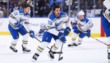 Justin Faulk St. Louis Blues Bruins trade talks Photo from Blues X