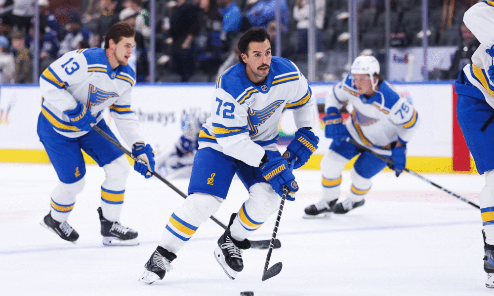 Justin Faulk St. Louis Blues Bruins trade talks Photo from Blues X