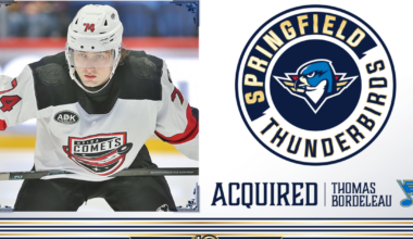 Springfield Thunderbirds | Blues Acquire F Thomas Bordeleau from…