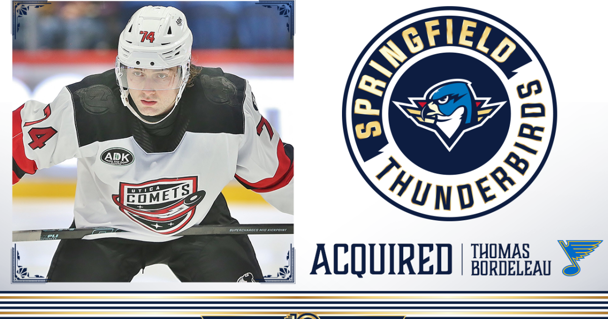 Springfield Thunderbirds | Blues Acquire F Thomas Bordeleau from…