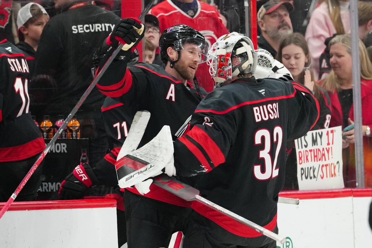 Brandon Bussi Jaccob Slavin Carolina Hurricanes