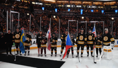 Bruins players heading to the Olympics ahead of their game on Jan. 29
