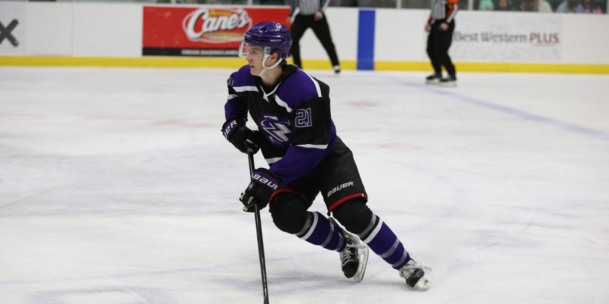 Cooper Simpson Boston Bruins Prospect skating for the Tri-City Storm