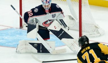 The Blue Jackets' Elvis Merzļikins will be the backbone of Latvia's hopes of springing an upset in its Olympic opener Thursday against the United States.