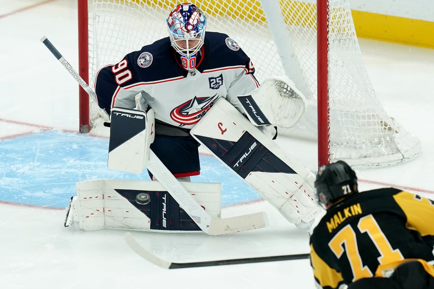 The Blue Jackets' Elvis Merzļikins will be the backbone of Latvia's hopes of springing an upset in its Olympic opener Thursday against the United States.