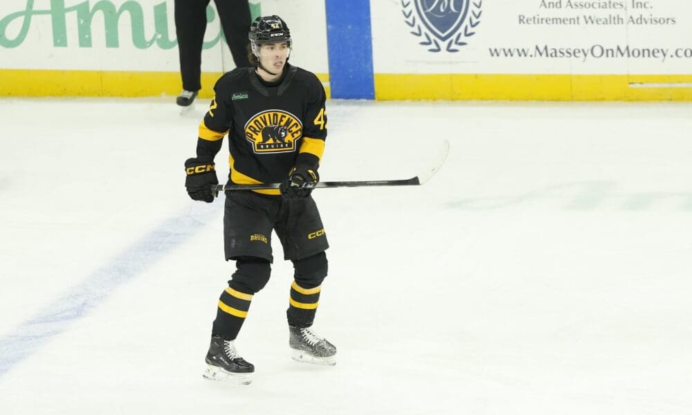 Frederic Brunet with the Providence Bruins