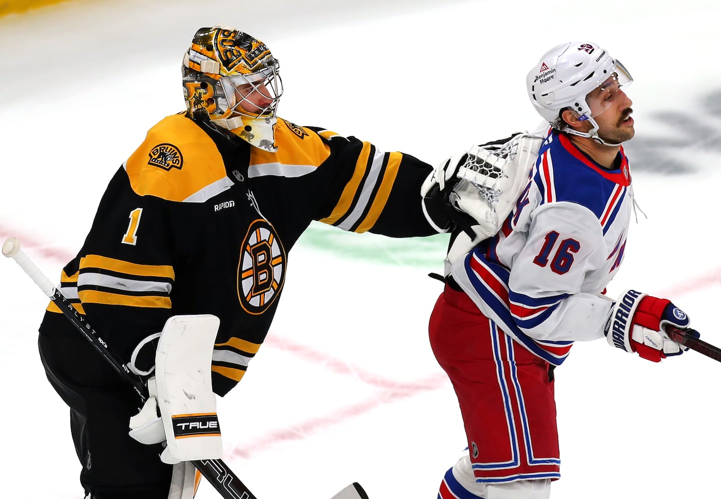 Bruins goalie Jeremy Swayman is familiar with potential trade target Vincent Trocheck's net-front presence.