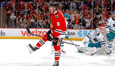 Ryan Donato scores twice as Chicago Blackhawks beat San Jose Sharks