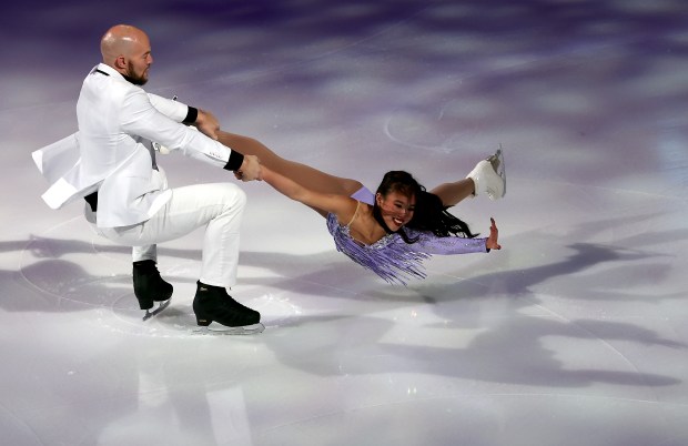 Ellie Kam and Danny O'Shea perfrom during a Making the Team event of the 2026 United States Figure Skating Championships at Enterprise Center on Jan. 11, 2026 in St Louis, Missouri. (Photo by Jamie Squire/Getty Images)