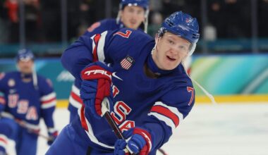 Brady Tkachuk, as he always does, jumps into the fray and drags Team USA into the fight
