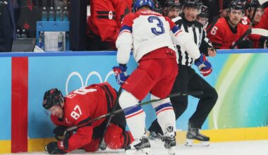 Sidney Crosby exits Canada’s Olympic hockey quarterfinal game vs. Czech Republic