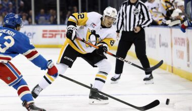 Caleb Jones playing for Pens