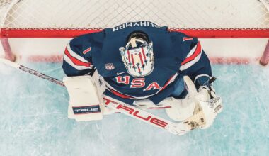 Swayman recovers from blunder in Olympic debut to help US turn back Denmark