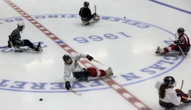 Concord girls' hockey team learns sled hockey
