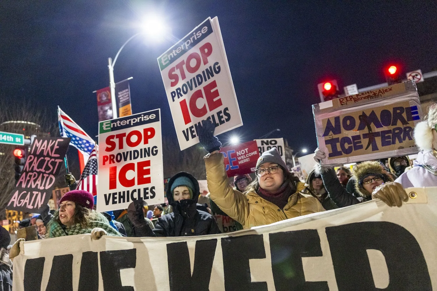 Protestors demonstrated against ICE on Jan. 27 in downtown St. Louis.