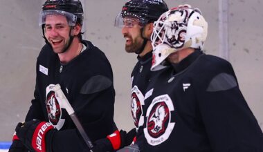 Mattias Samuelsson, Alex Tuch, Alex Lyon