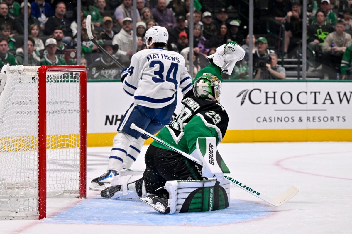 Auston Matthews Toronto Maple Leafs Jake Oettinger Dallas Stars