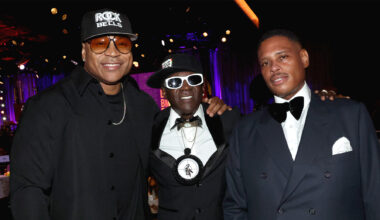 BEVERLY HILLS, CALIFORNIA - SEPTEMBER 21: (L-R) LL Cool J Flavor Flav and BMAC co-founder Shawn Holiday attend the BMAC Gala presented by Live Nation at The Beverly Hilton on September 21, 2023 in Beverly Hills, California. (Photo by Johnny Nunez/Getty Images for Black Music Action Coalition)