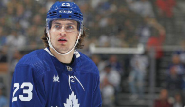 Matthew Knies skating for the Toronto Maple Leafs