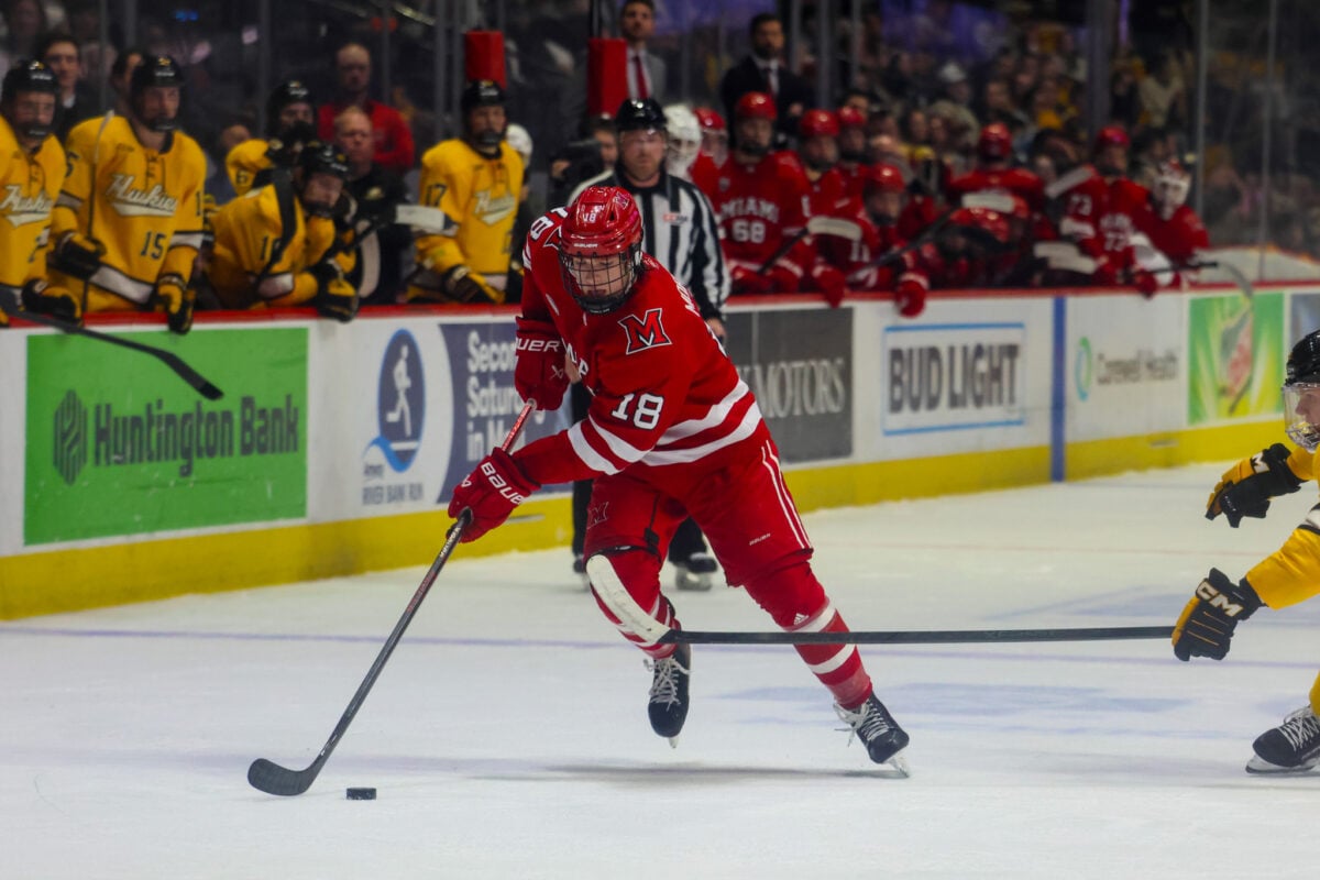 Ilia Morozov on the attack vs Michigan Tech