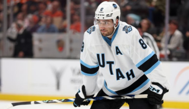 Nick Schmaltz skating for the Utah Mammoth