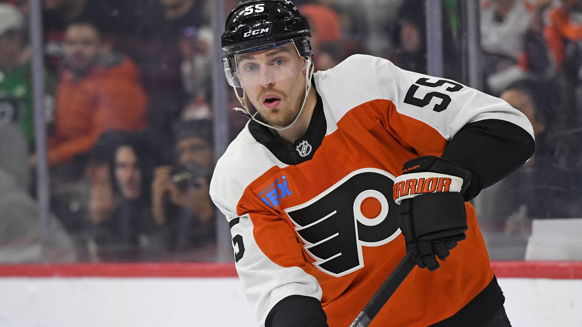 Philadelphia Flyers defenseman Rasmus Ristolainen (55) against the Winnipeg Jets at Wells Fargo Center.