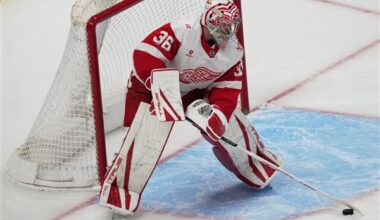 Gibson and Raymond power Red Wings to a 2-0 victory over the Avalanche