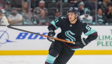 Shane Wright skating for the Seattle Kraken