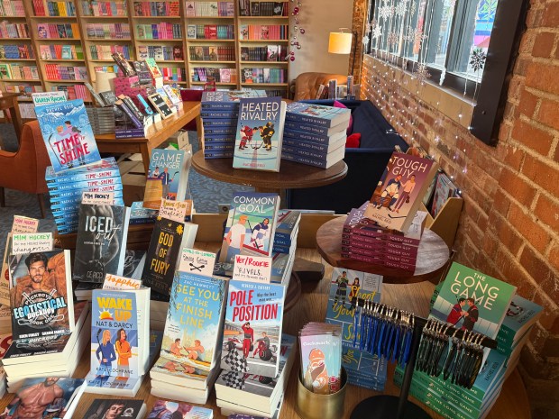 The Spicy Librarian didn't carry Rachel Reid's "Game Changers" series of books before "Heated Rivalry" premiered in November, but now they anchor the store's featured display. (Photo by Corey Masisak/The Denver Post)