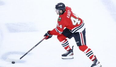 Blackhawks’ Wyatt Kaiser exits game against Blue Jackets