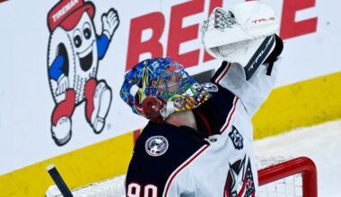 Blue Jackets’ Elvis Merzļikins to start Latvia’s Olympic opener against USA