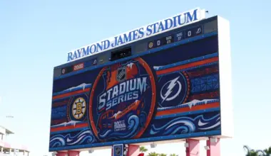 Bruins, Lightning arrive in best NFL-themed outfits for Tampa Bay's Stadium Series hockey game outside image