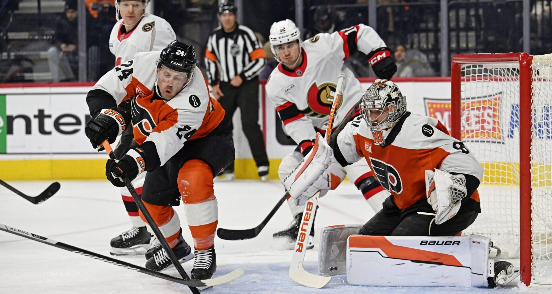 Flyers score late but Senators win it 2-1 in overtime in tight-checking game