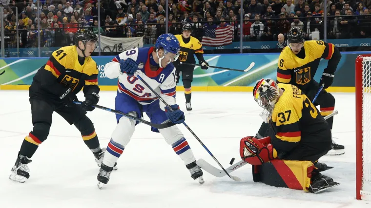 Team USA's Matthew Tkachuk has savage taunt for Oilers' Leon Draisaitl in blowout of Germany at Olympics image