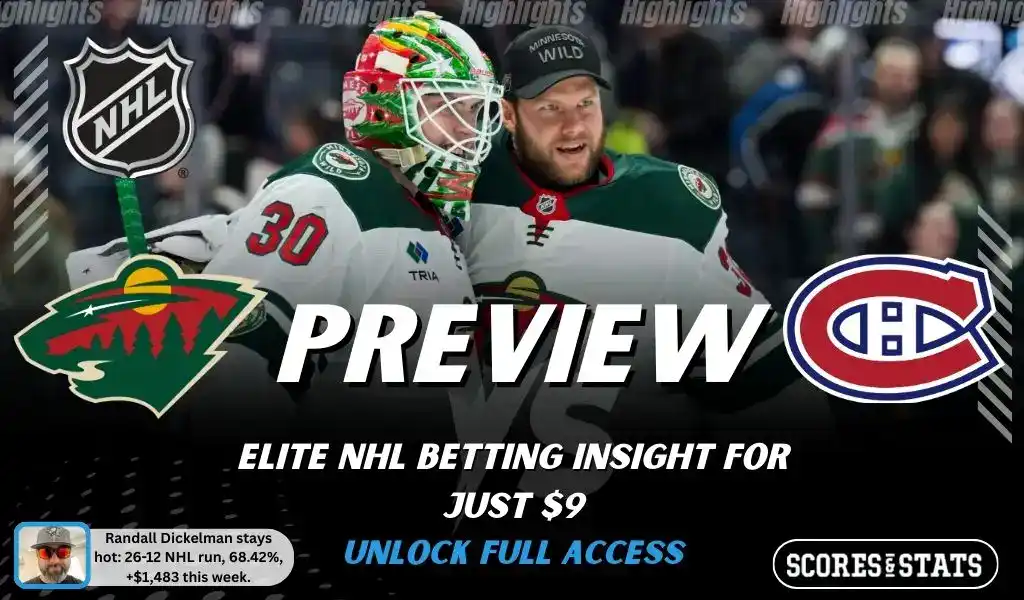 Minnesota Wild vs Montréal Canadiens preview graphic with both team logos, “Picks and Predictions” label, and Minnesota Wild hockey action background (February 2, 2026).