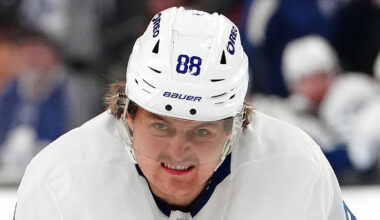 William Nylander looks on the ice