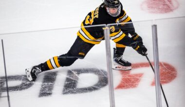Charlie McAvoy has worn a full face shield when recovering from a jaw injury this season.