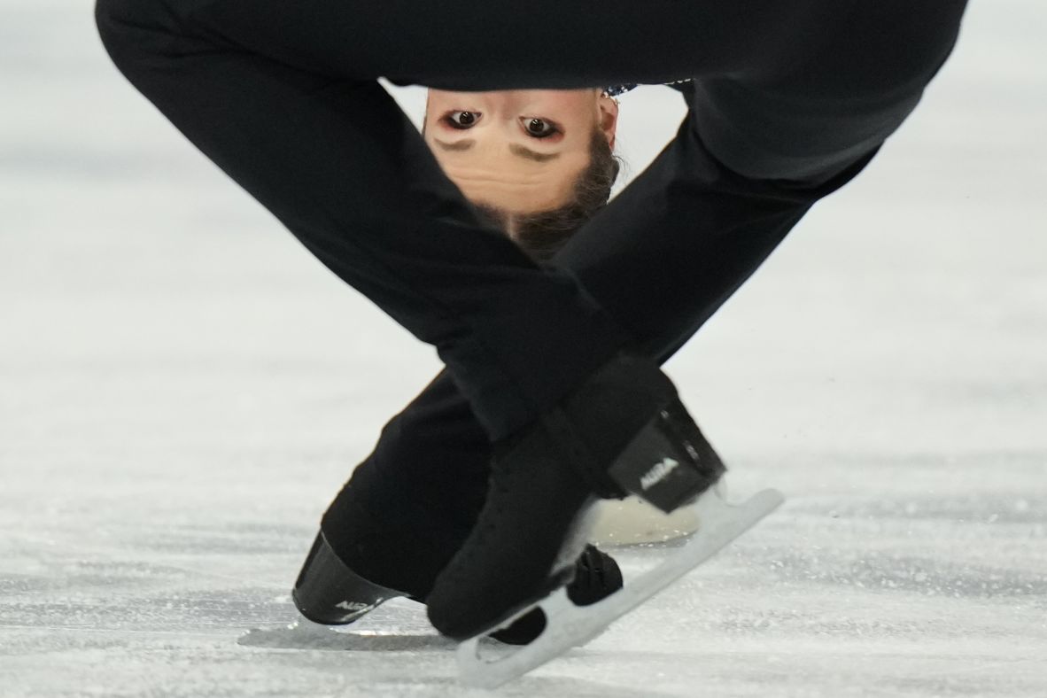 Annika Hocke and Robert Kunkel of Germany compete in the pairs figure skating long program on February 16.