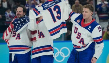 U.S. men's hockey honors Johnny Gaudreau after gold medal victory over Canada
