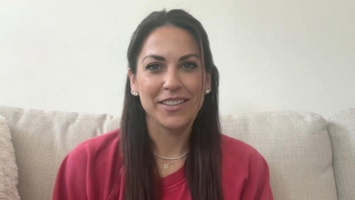 ABC News - PHOTO: Meredith Gaudreau, widow of former Columbus Blue Jackets hockey player, Johnny Gaudreau speaks with ABC News, Feb. 24, 2026.