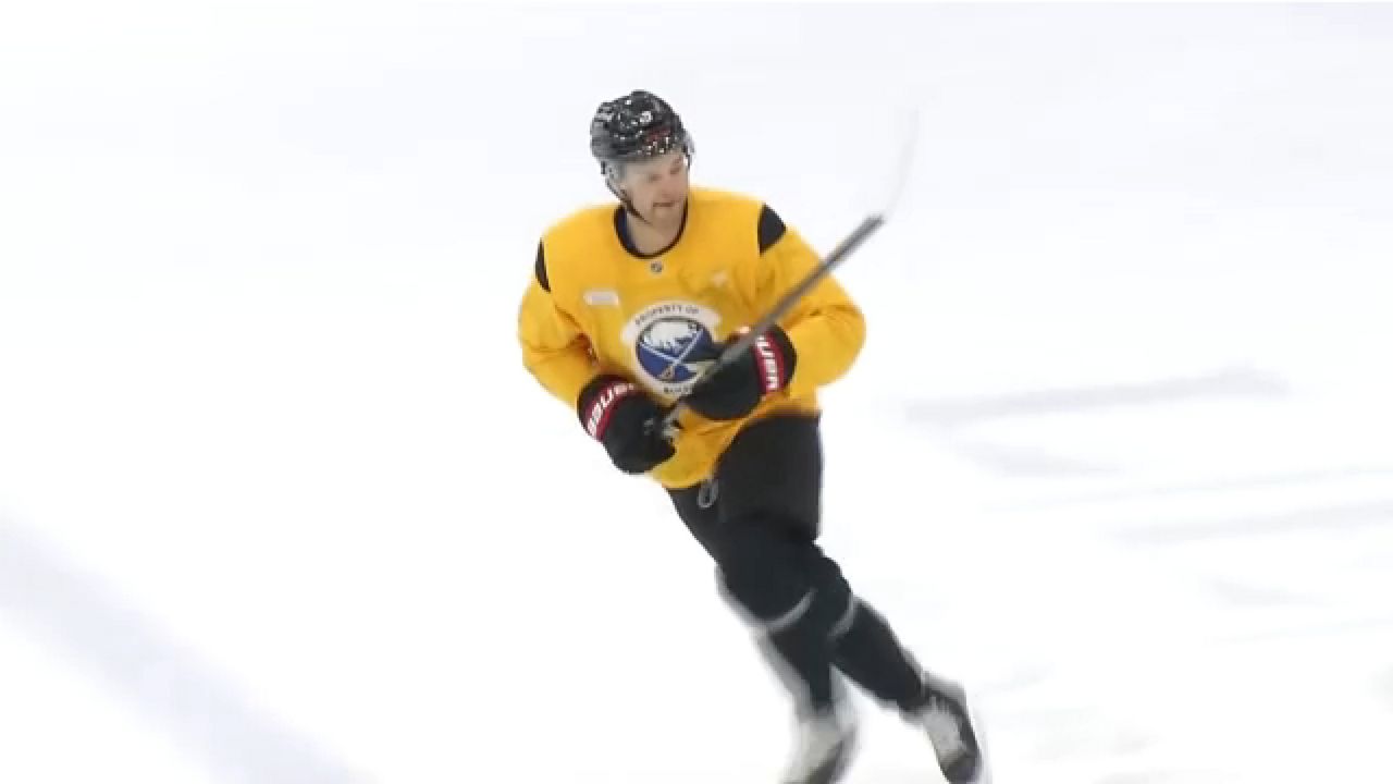 Buffalo Sabres forward Josh Norris on the ice on Feb. 18, 2025. (Spectrum News 1 Photo)