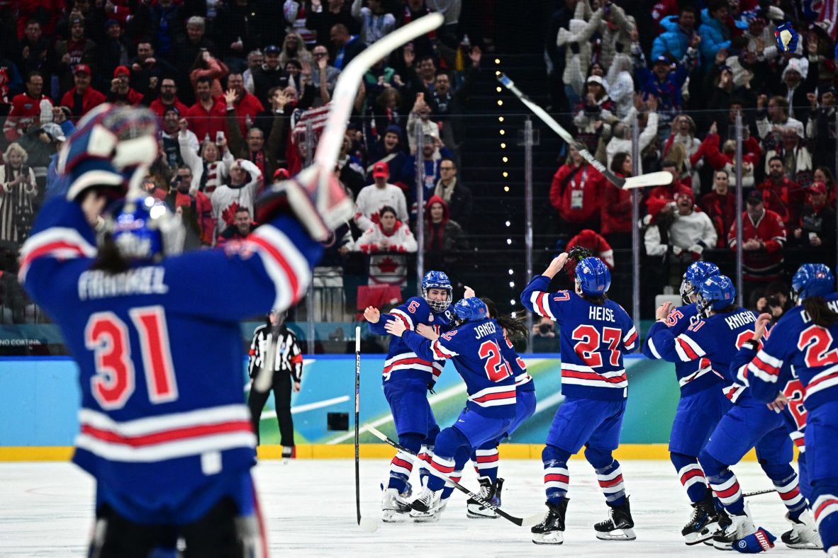 Team USA celebrates after <a href=