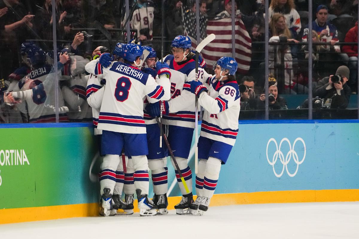 Zach Werenski of United States during training at Milano Santagiulia Ice Hockey Arena, Milan, Italy on February 08, 2026.