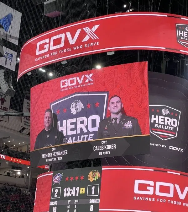 ​FAIRFIELD POLICE DETECTIVE CALEB KOKER HONORED AS HERO SALUTE RECIPIENT AT CHICAGO BLACKHAWKS GAME